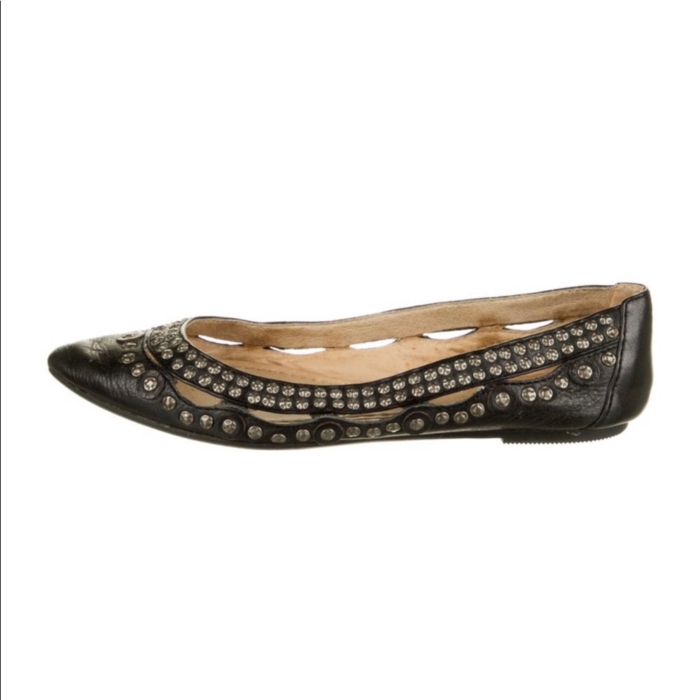 Frye leather studded accent flats